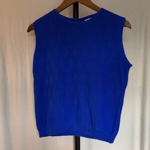 Deadstock Sleeveless Knit Vest in Royal Blue